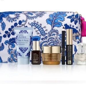Estee Lauder Into the Blue set Advanced Night Repair Cosmetic Bag NEW